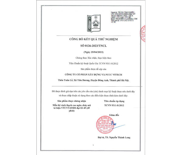 Hệ Vách Thạch Cao Chống Cháy EI60