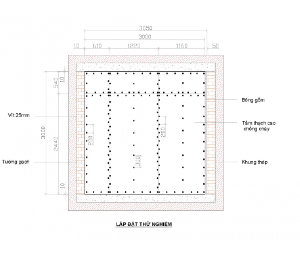 Hệ Vách Thạch Cao Chống Cháy EI60